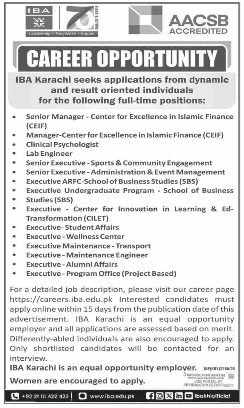 Jobs in IBA Karachi